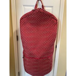 VERA BRADLEY Garment Bag AMERICAN RED  with navy paisley trim RETIRED Vintage